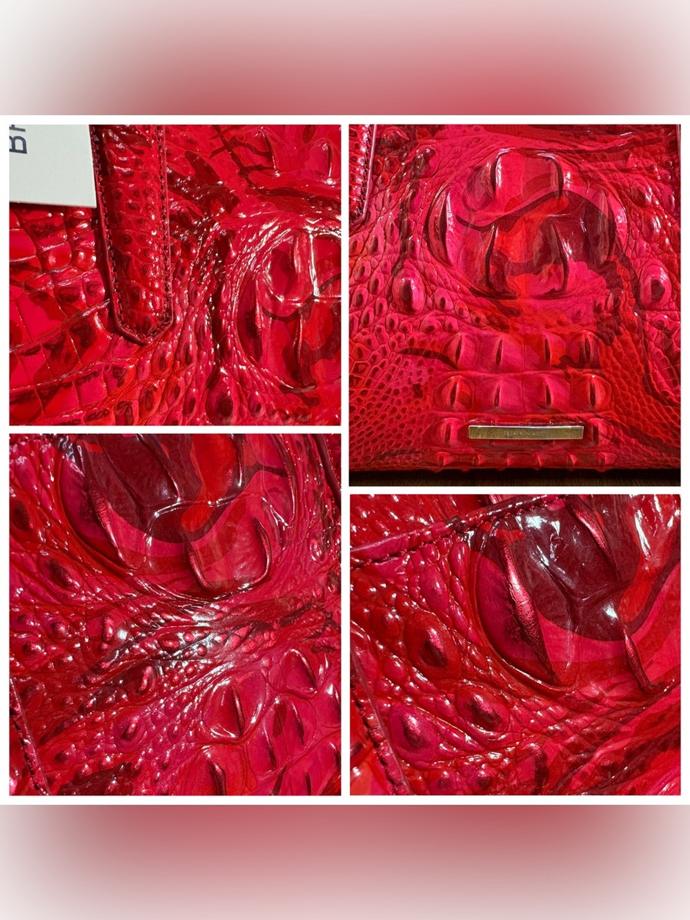 Brahmin NWT Sm Finley - Red Flare - Metallic - Front EYE -Feminine -Bold - Picture 10 of 16